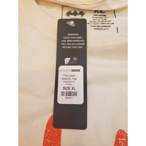 Batman Joker Graphic T-shirt Men's Sz XL Beige Short Sleeve Civil Assets Collab - Picture 5 of 5